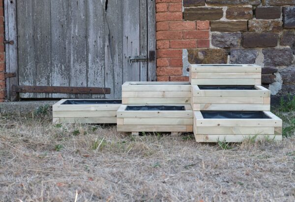 L-Shaped Corner Planter with Front Cell – Block Style - Image 6