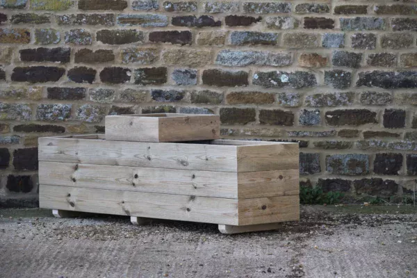High Celled Rectangular Planter on Feet – Smooth Decking - Image 4