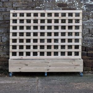 Low Rectangular Planter on Wheels with 100cm tall trellis – Smooth Budget Decking