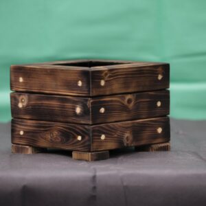 Square Hand-Burned Bonsai Pot – Ø10.5cm