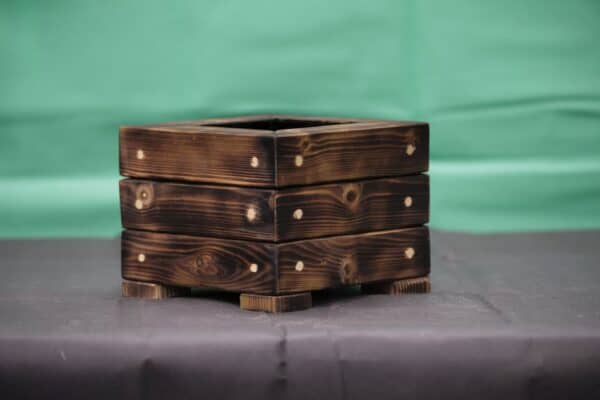 Square Hand-Burned Bonsai Pot – Ø10.5cm