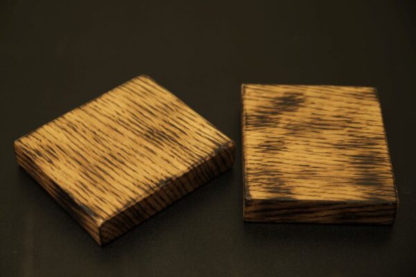 Burnt-Charred Oak Coasters – Set of 2 - Image 4