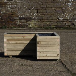 L-Shaped Wooden Garden Planter - Block Style