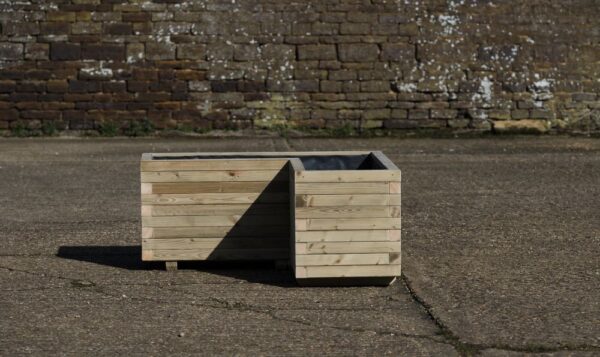L-Shaped Wooden Garden Planter - Block Style