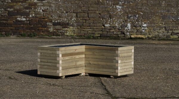 L-Shaped Wooden Garden Planter - Block Style - Image 3