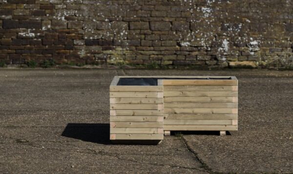 L-Shaped Wooden Garden Planter - Block Style - Image 4