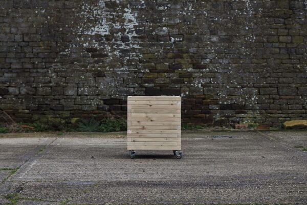 Square High Planter on Wheels – Block Style - Image 2