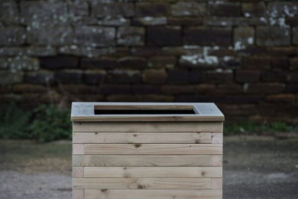 Square Block Style Planter With Capping and Wheels - Image 3