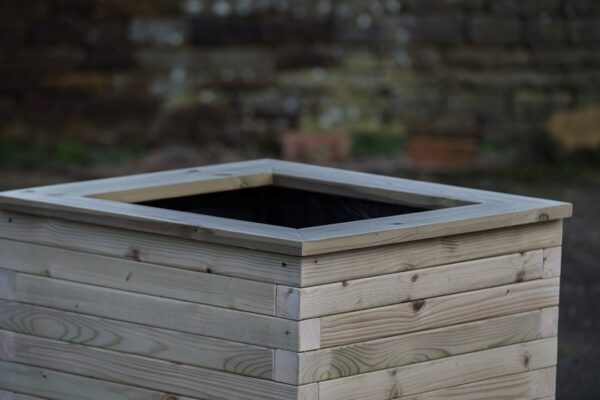 Square Block Style Planter With Capping and Wheels - Image 2