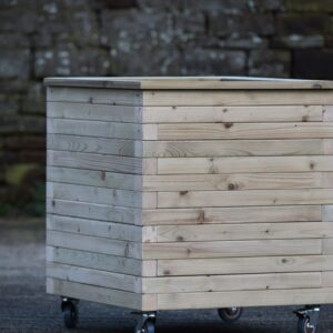 Square Block Style Planter With Capping and Wheels