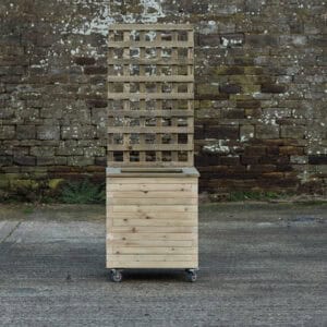 Square Block Style Planter With Trellis, Capping and Wheels