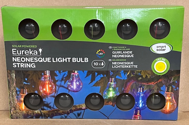 Smart Solar Eureka! NeonEsque Lightbulb String, Multi-Colour, 1060304
