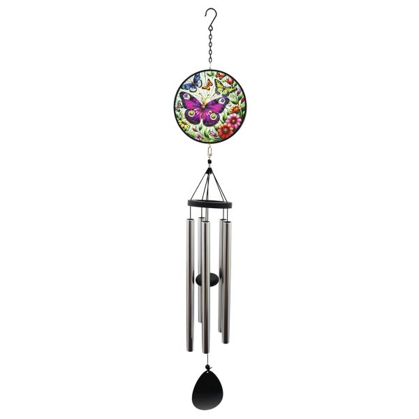 Butterfly Stained Glass Suncatcher Wind Chime