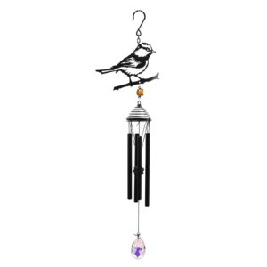 Black Silhouette Blue Tit Wind Chime